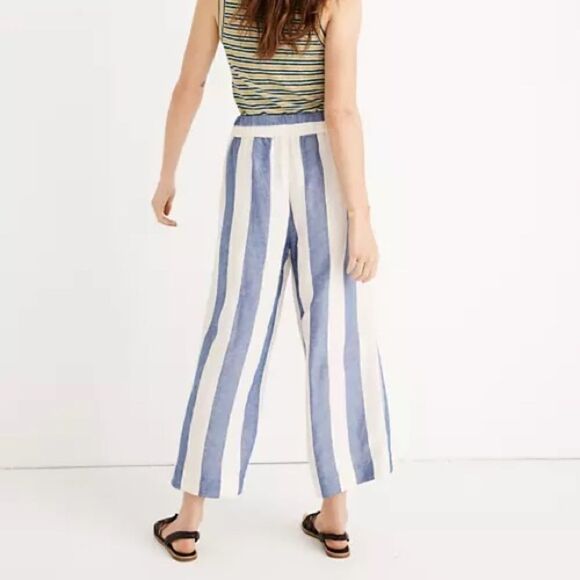 Madewell Huston Pull-On Crop Pants in Stripe - Picture 2 of 9